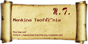Menkina Teofánia névjegykártya
